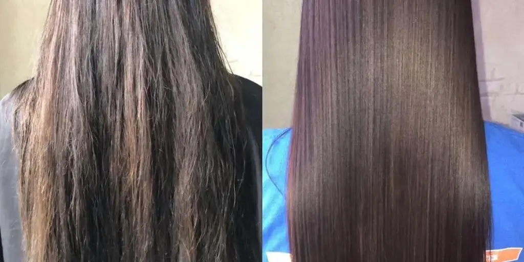 before and after doing hair treatment