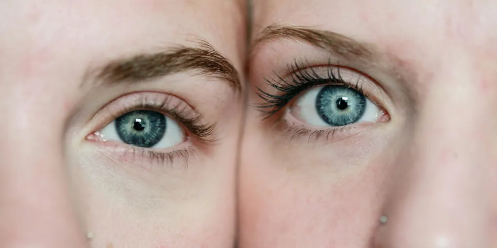 shot of two girls with blue eyes