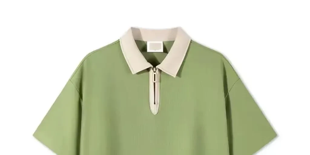 das grüne Poloshirt mit Reißverschluss