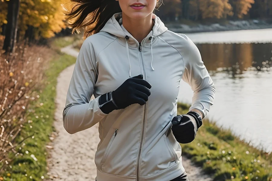 woman, jog, running