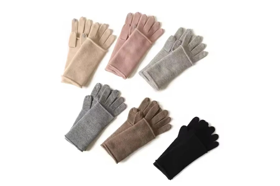 Guantes de invierno 100 % cachemira con pantalla táctil