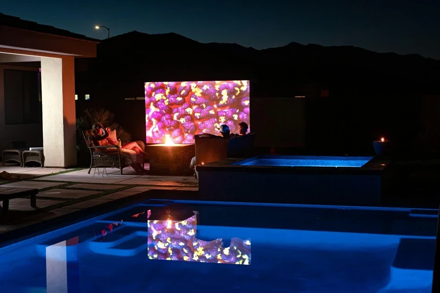 Ambient light control on outdoor projector screen