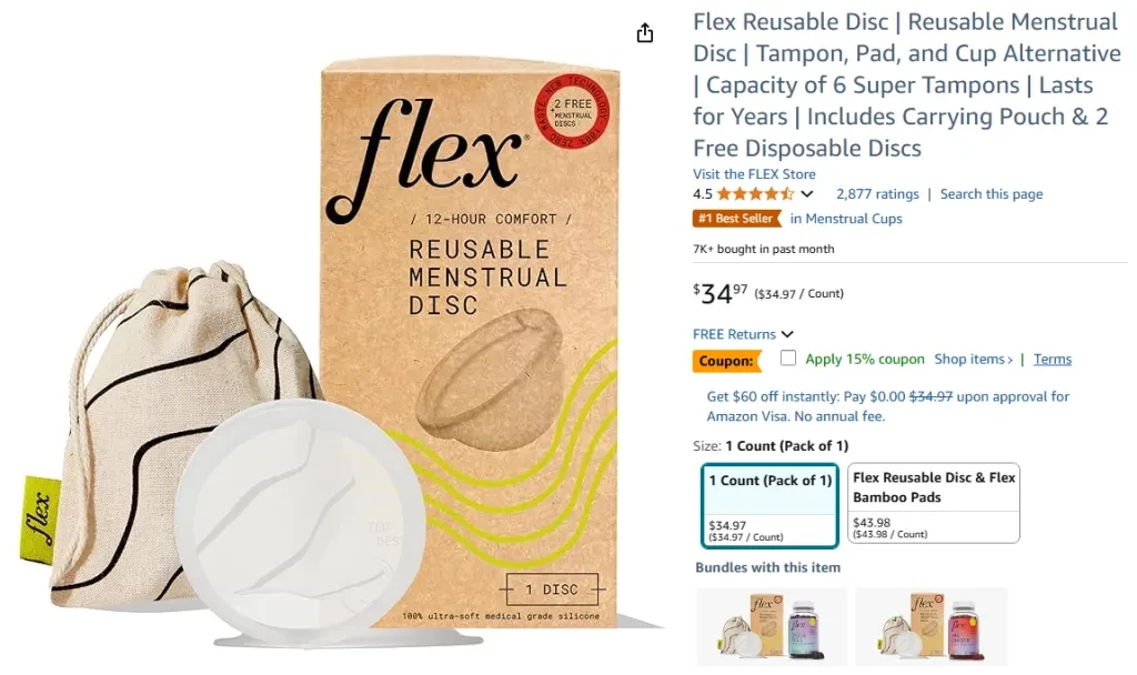 Disque réutilisable Flex (disque menstruel réutilisable)