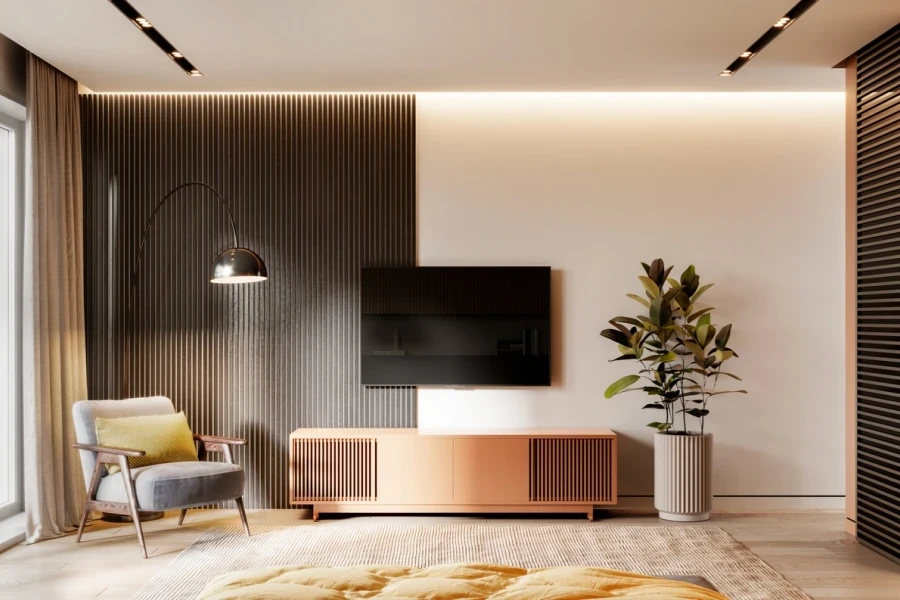 Interior of a luxuriously designed living room