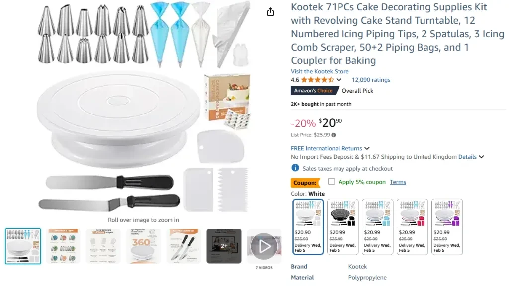 Kootek 71PCs Cake Decorating Supplies Kit