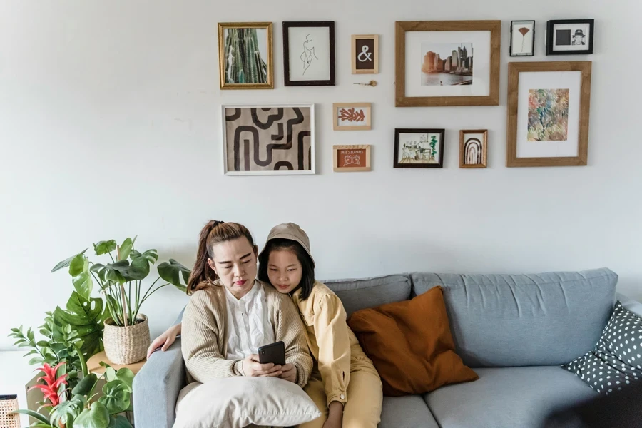 Mother and Daughter with Cellphone