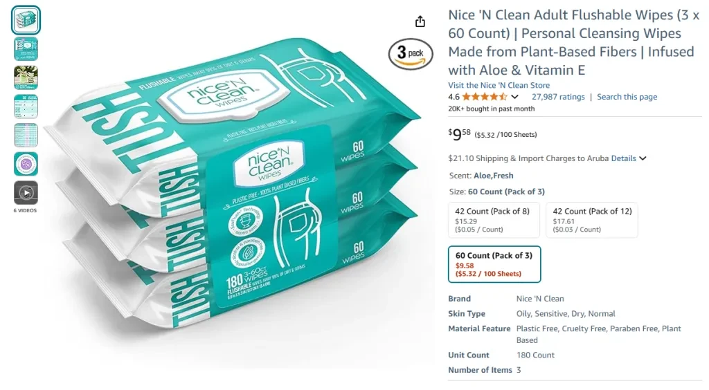 Nice 'n Clean Adult Flushable Wipes