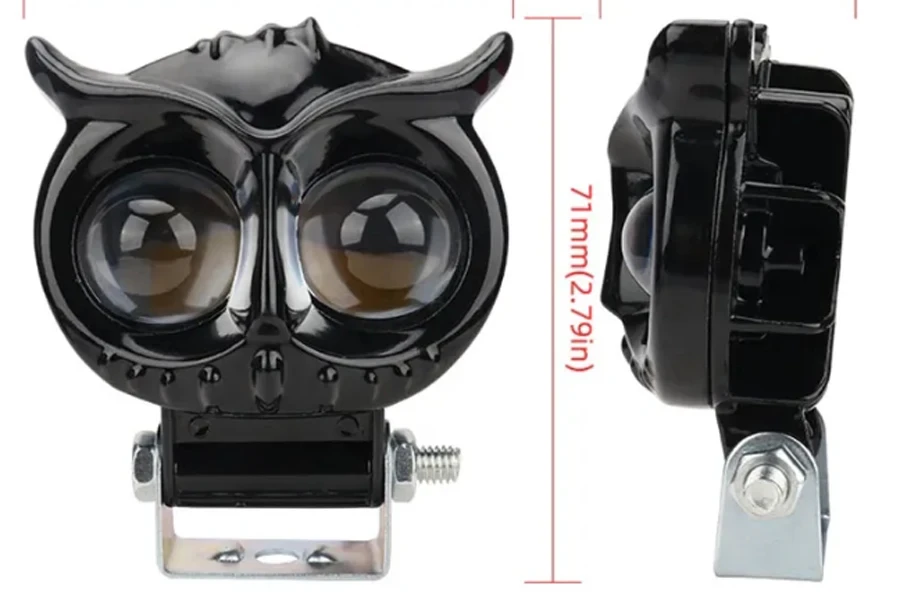 Owl Design Dual Color LED Luz de Neblina para Motocicleta