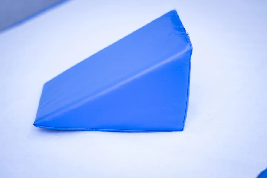 Picture of a blue wedge neck pillow