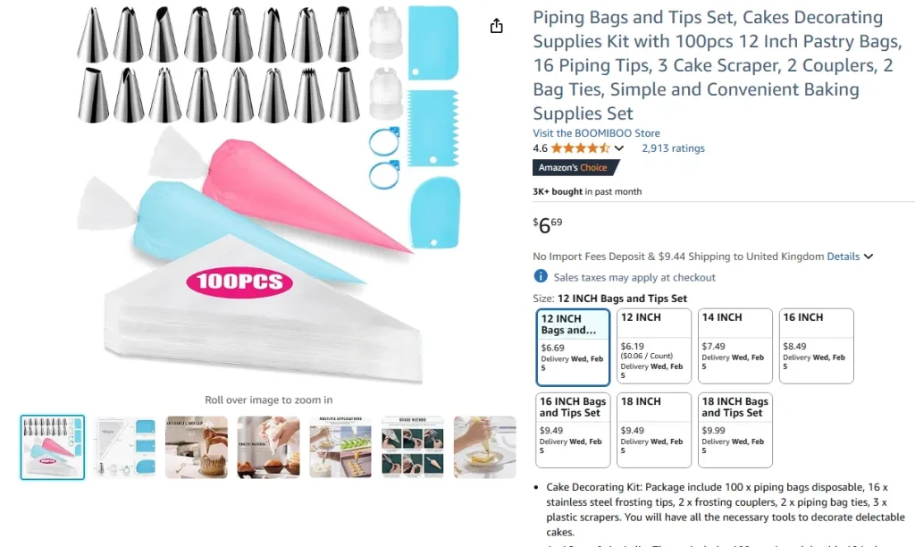 Piping Bags and Tips Set (Cakes Decorating Supplies)