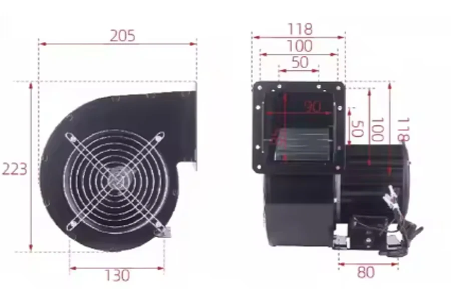 Portable Variable-Speed Centrifugal Blower Fan