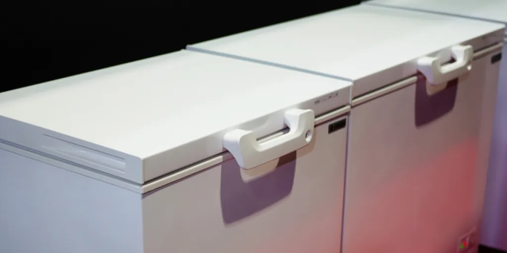 Two white chest freezers placed side by side