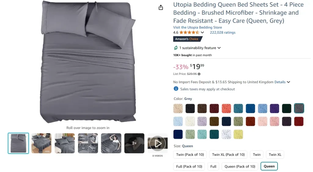 Set Sprei Queen Utopia Bedding - 4 Buah