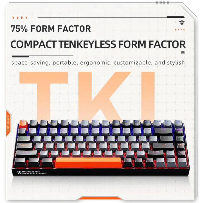 faktor bentuk tenkeyless yang ringkas