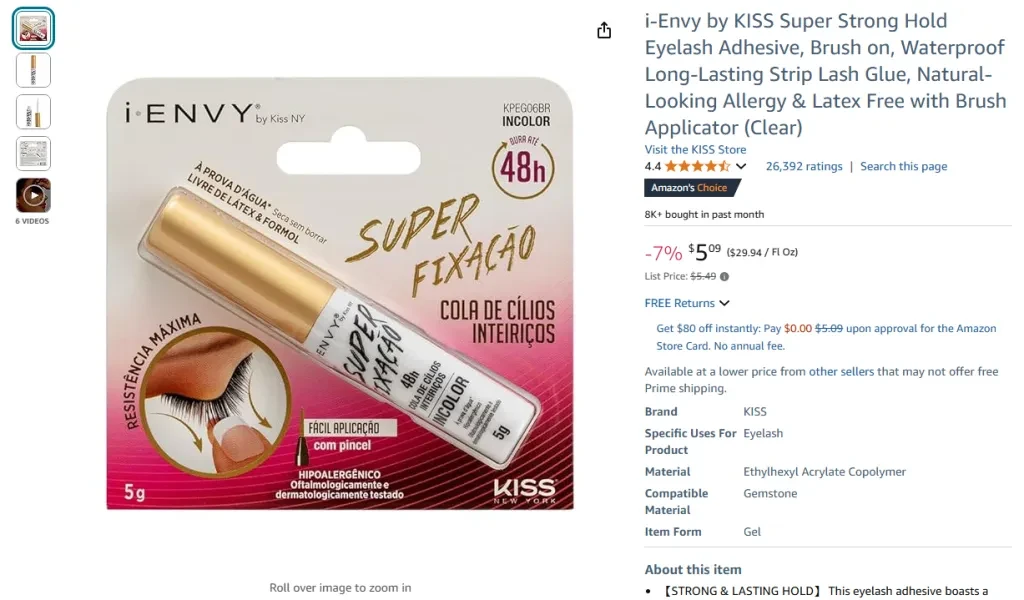 Adhesivo para pestañas de fijación superfuerte i-Envy de KISS