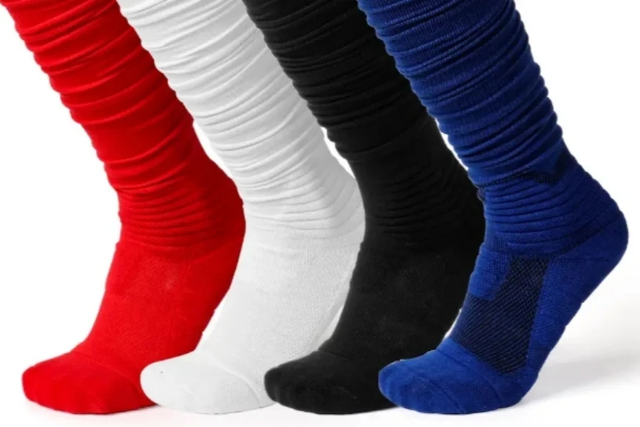 2023 Jingwen Sports Scrunch Fußballsocken, gepolsterte Faltensocken für Damen und Herren