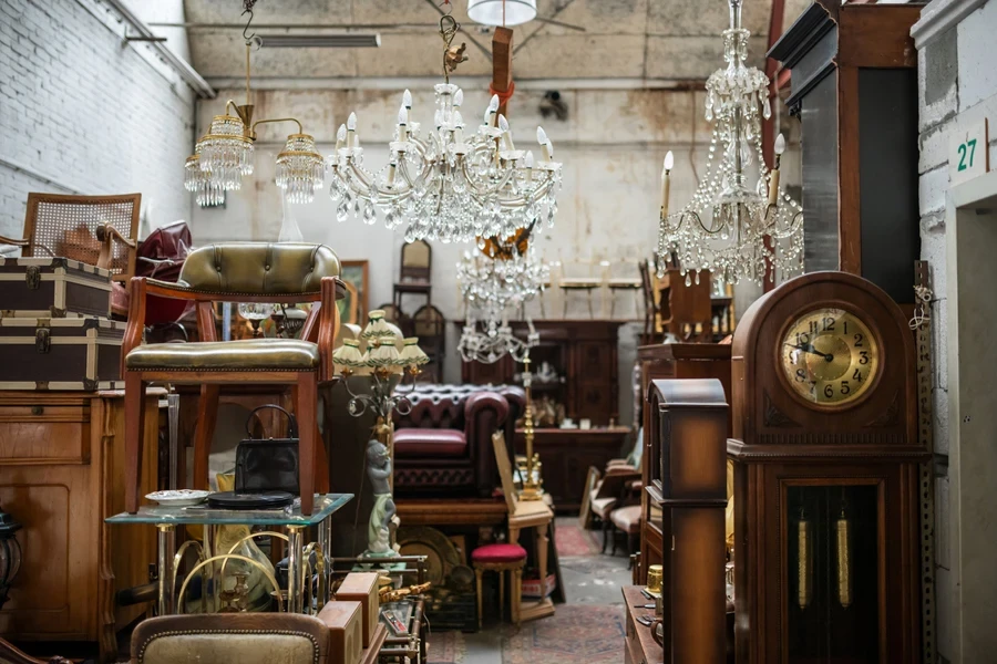 A consignment store selling antique furniture