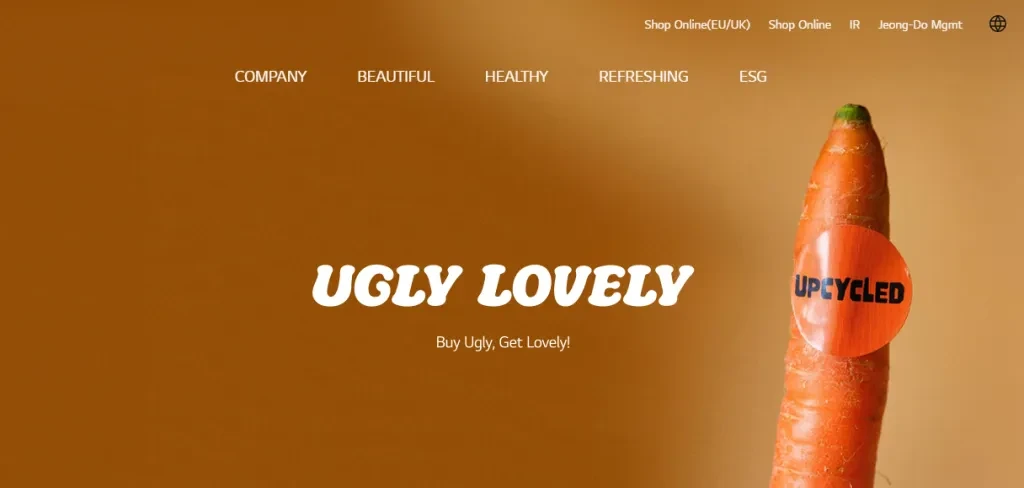 Uma captura de tela da página inicial do Ugly Lovely