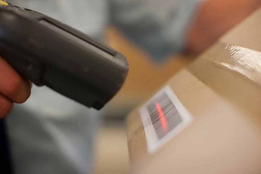 A worker scanning a barcode