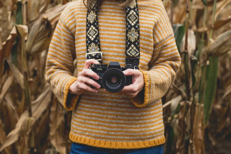 Fotógrafo de la cosecha de otoño