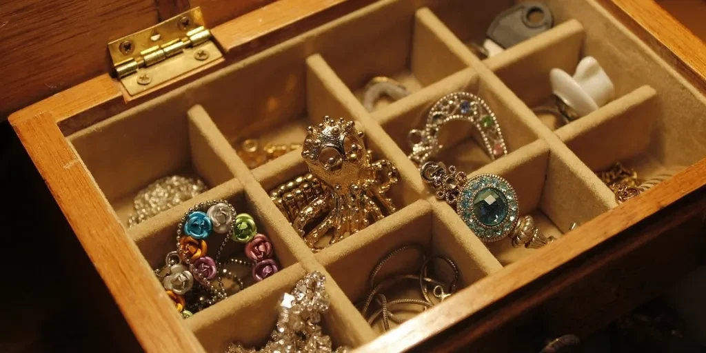 Close-up shot of a jewelry box