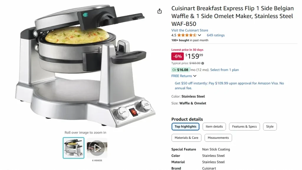 Cuisinart Omelette Maker – para cozinhar multifunções