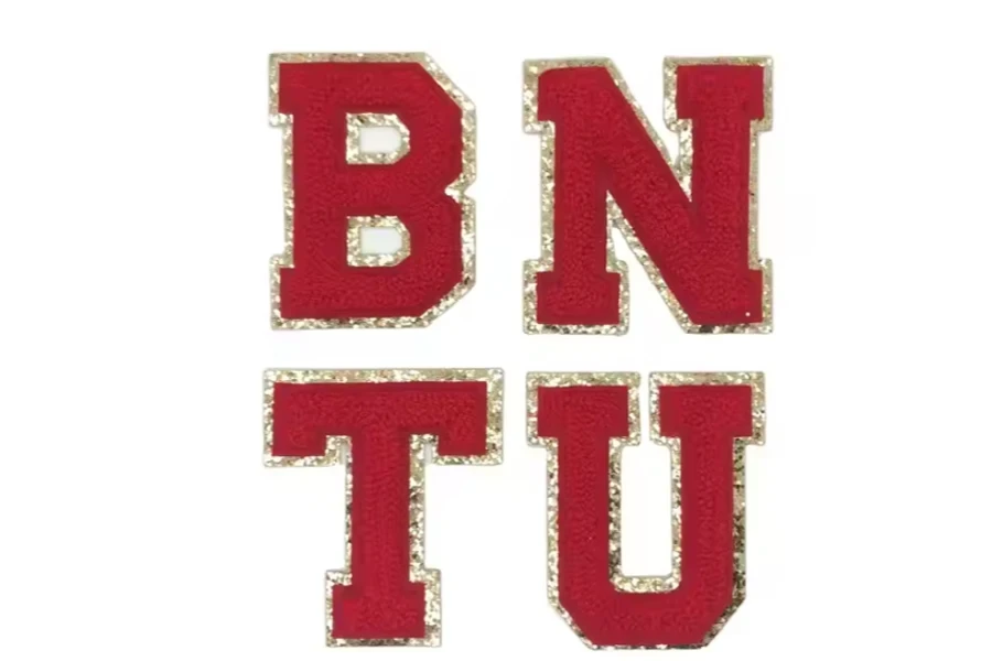 Custom Chenille Glitter Letter Iron-On Patch