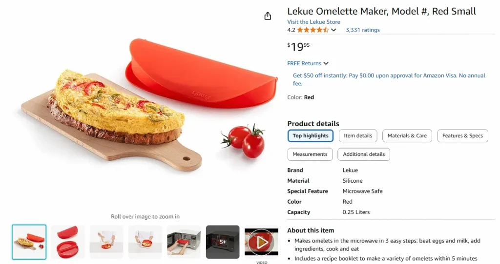 Lekue Omlet Makinesi – Mikrodalga Pişirme İçin