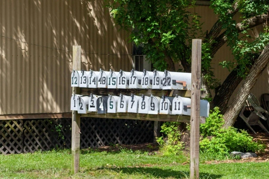 Mailboxes in Rows