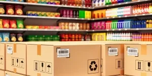 A retail store with various CPG items