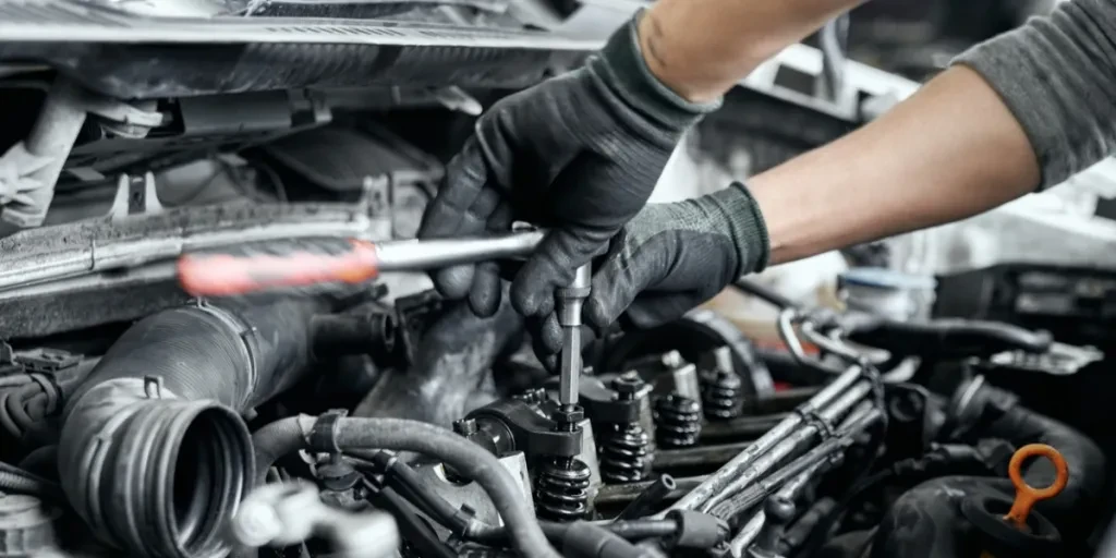 Mechanic trying to replace purge valve