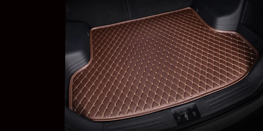 A customized brown car mat
