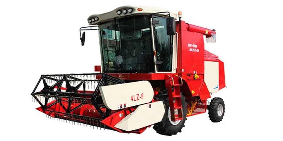 Automatic paddy rice and wheat combine harvester