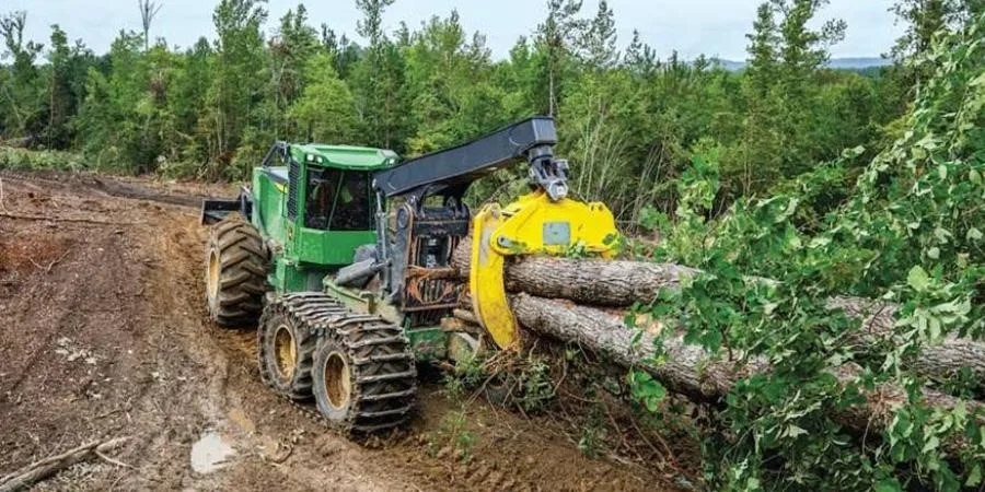 Forestry and logging equipment in action