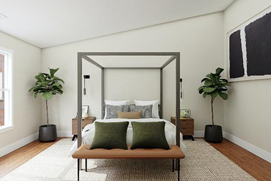 Estructura de cama con dosel de metal gris