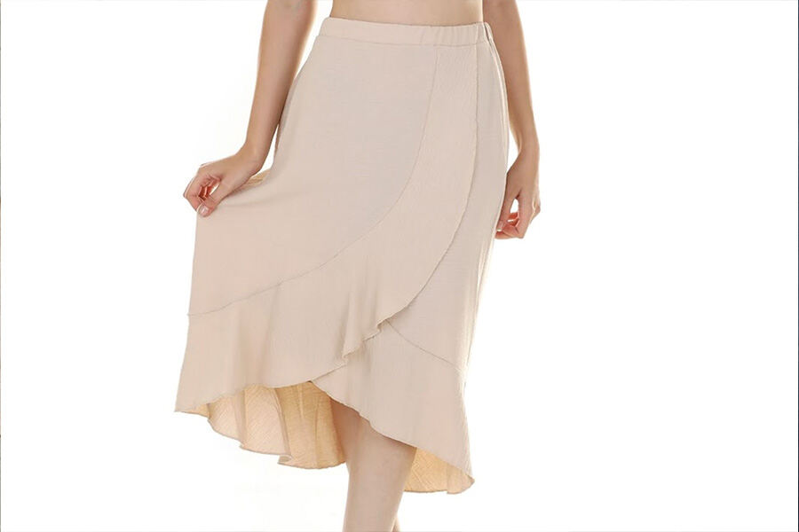 Light pink long wrap skirt