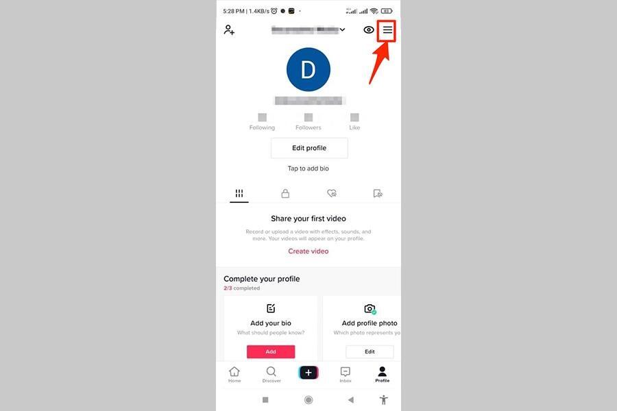 Screenshot showing business profile and settings page