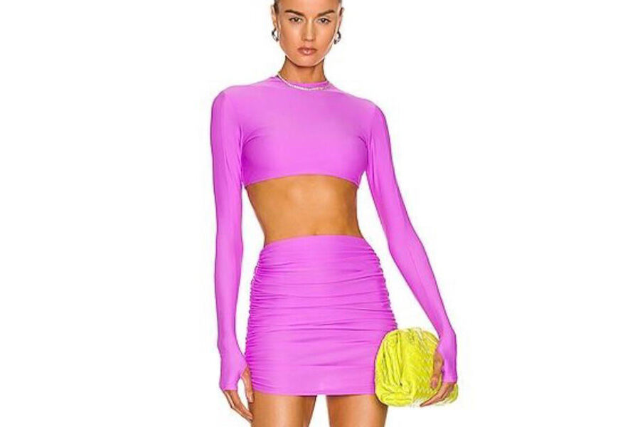 Lady rocking a pink Y2K set