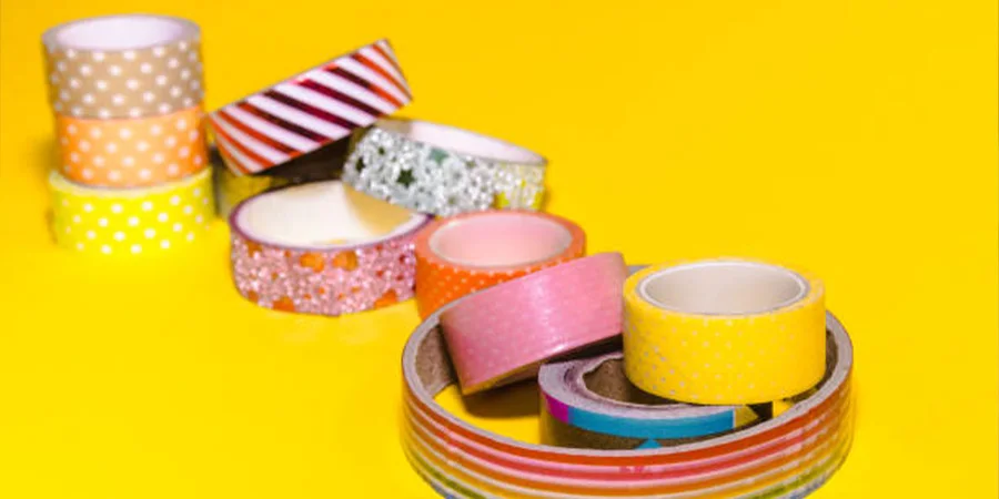 Selection of different patterns and colors of washi tape