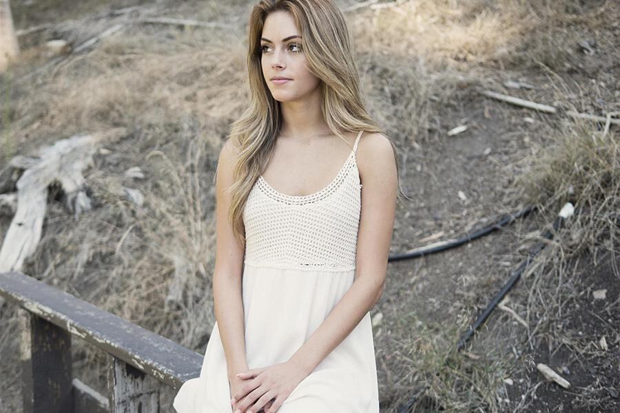 Платье для девочки-подростка с топом с эффектом вязания крючком