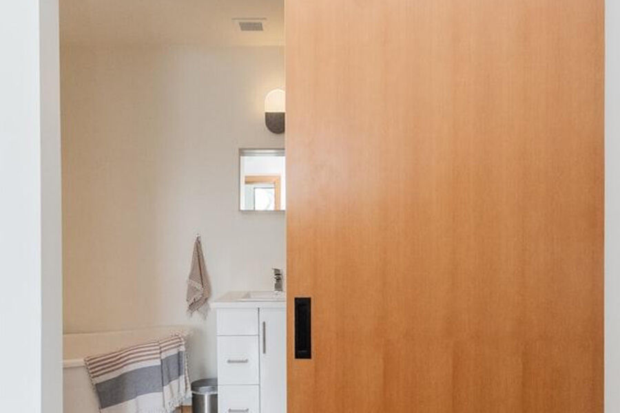 A brown color sliding door