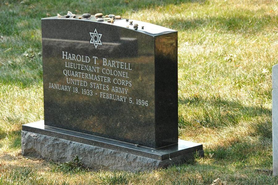 Granite headstone in a cemetery