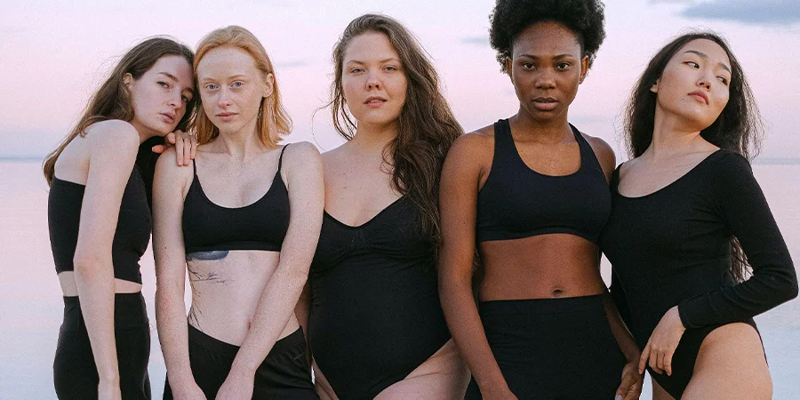 Group of women in shapewear and activewear