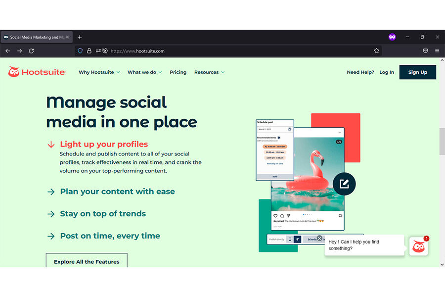 Hootsuite social media marketing management tool