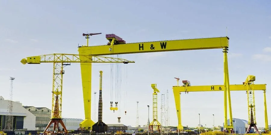 A collection of Yellow Cargo Ship Crane
