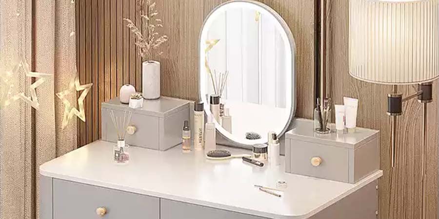 Fold down makeup online vanity