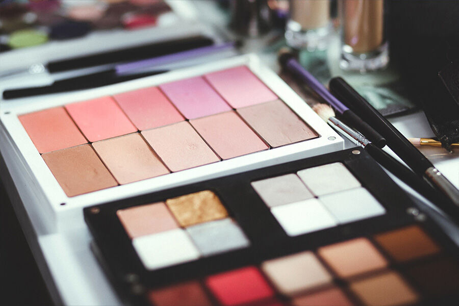 A colorful palette of makeup