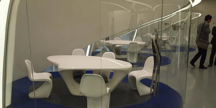 big office space with meeting pods