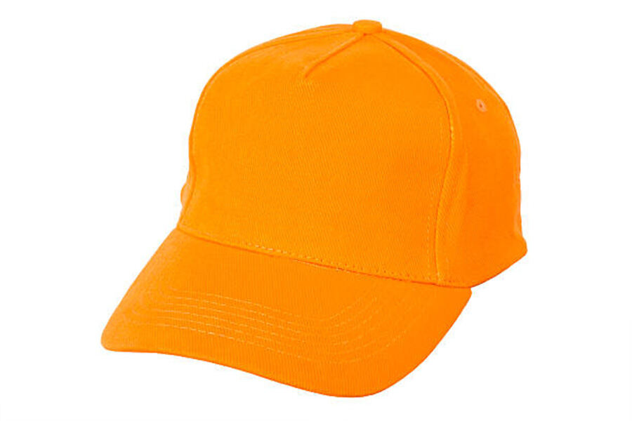 Orange baseball cap on a white background