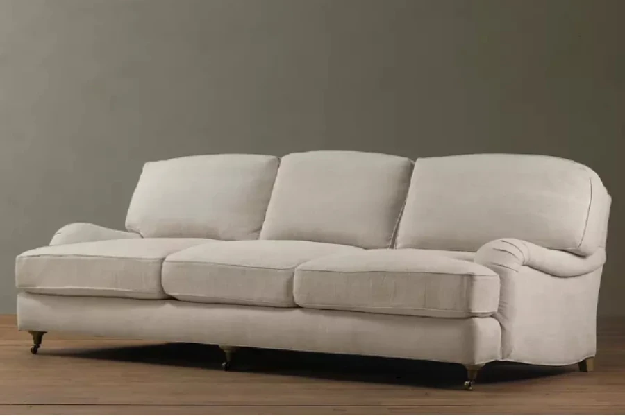 A three-seater multifunctional English club sofa